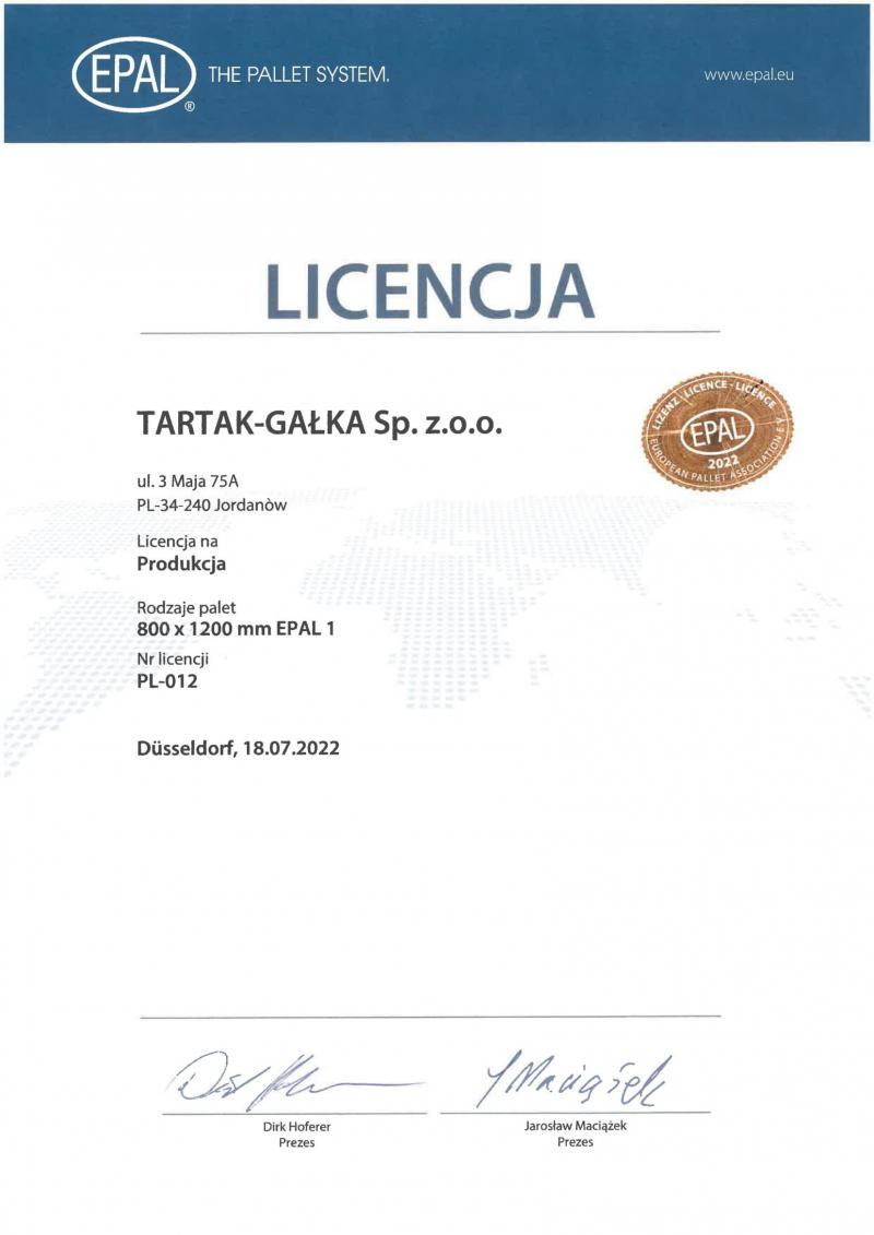 licencja palety drewniane